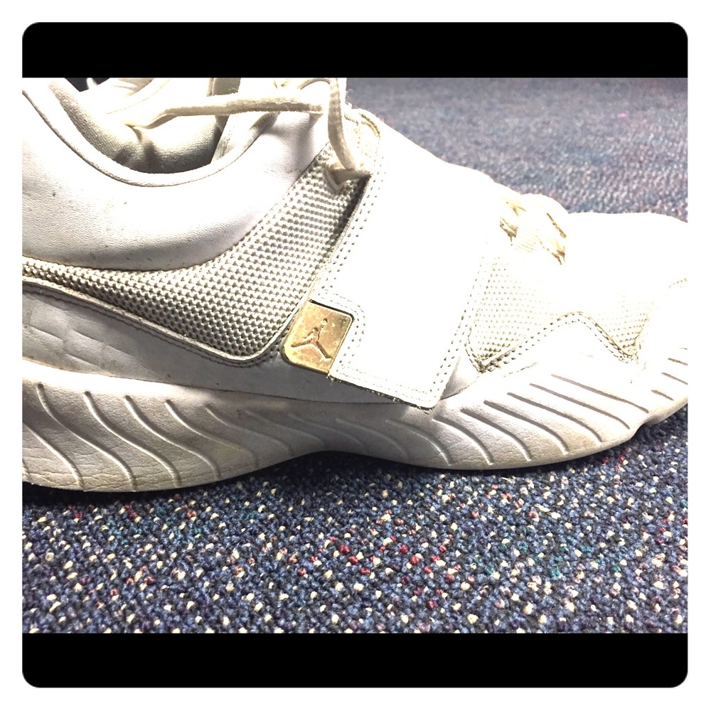 All white Jordan shoes size 11